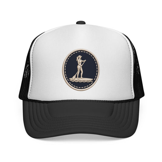 Surfache Paddleboarder Patch Trucker Hat – Vintage Stand-Up Paddle Surf Cap