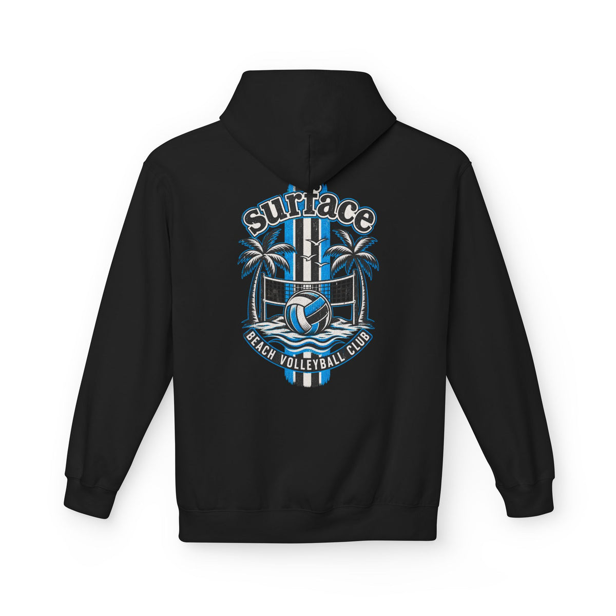 Surface Beach Volleyball Hoodie — Retro Palm Beach Volleyball Club Design