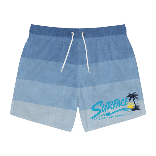 Men's Surfside Swim Trunks – 'Surface' Beach Volleyball Club Blue Stripe