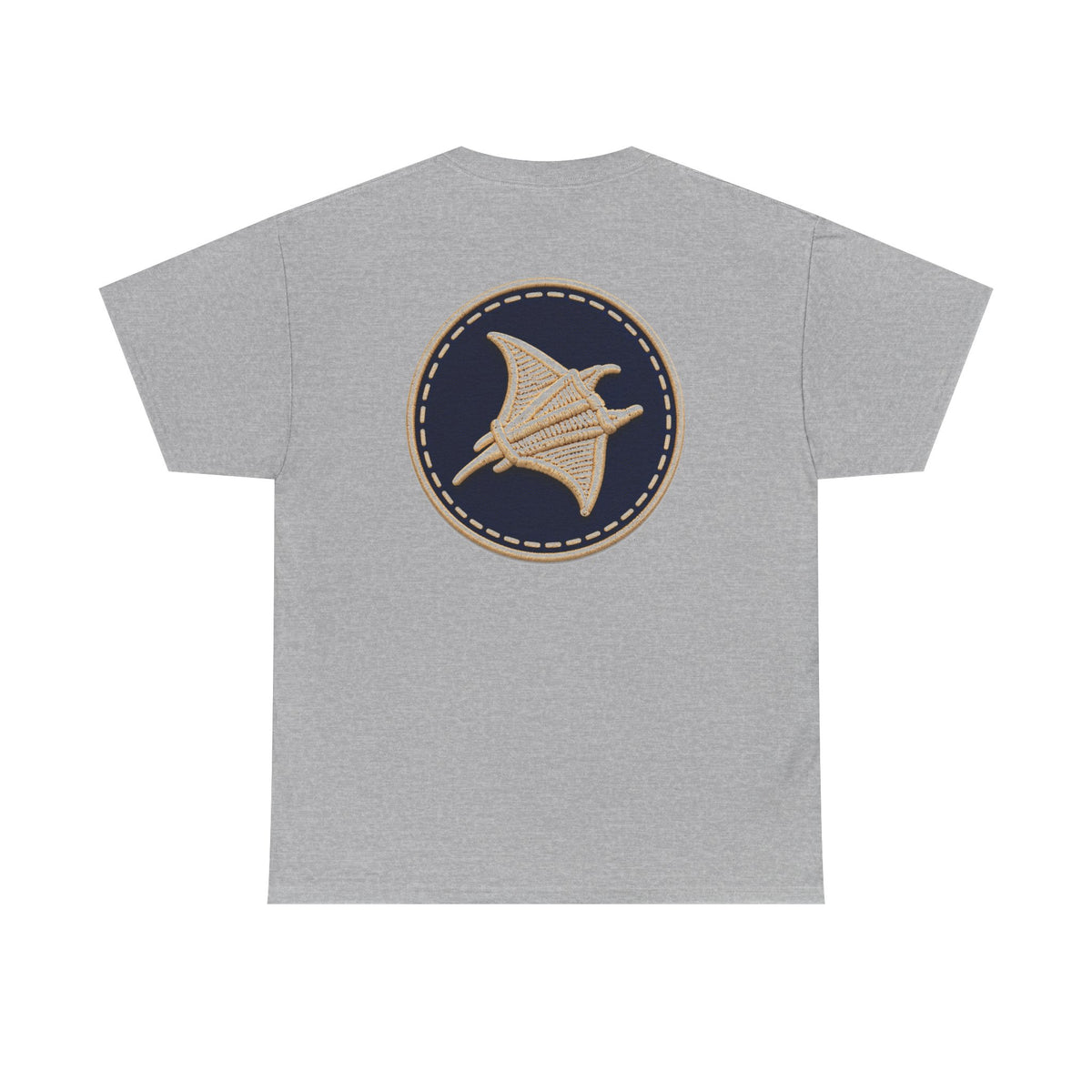 Surfache Logo Tee — Retro Script Front & Manta Ray Patch Back