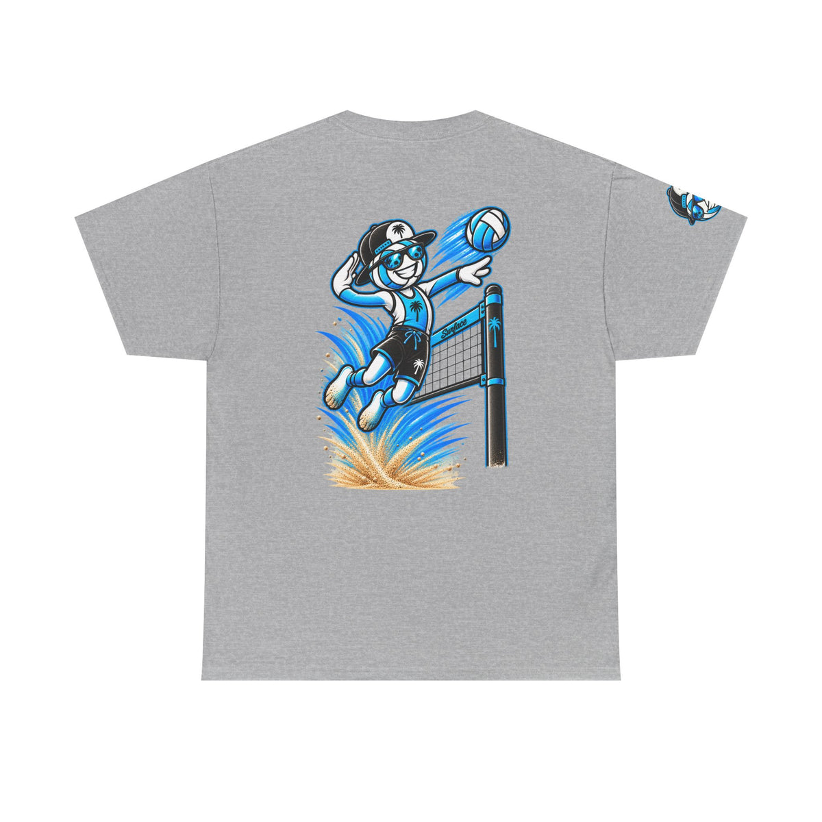 Surface Volleyball Mascot T-Shirt — Beach Volleyball Dive Graphic Tee