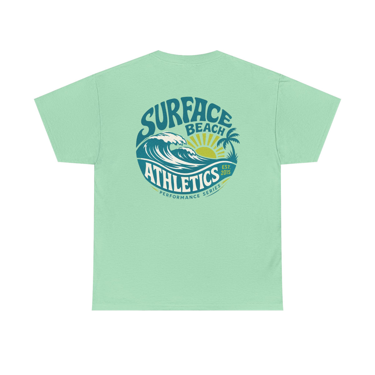 Surface Beach Club T-Shirt — Vintage Palm & Wave Logo Tee