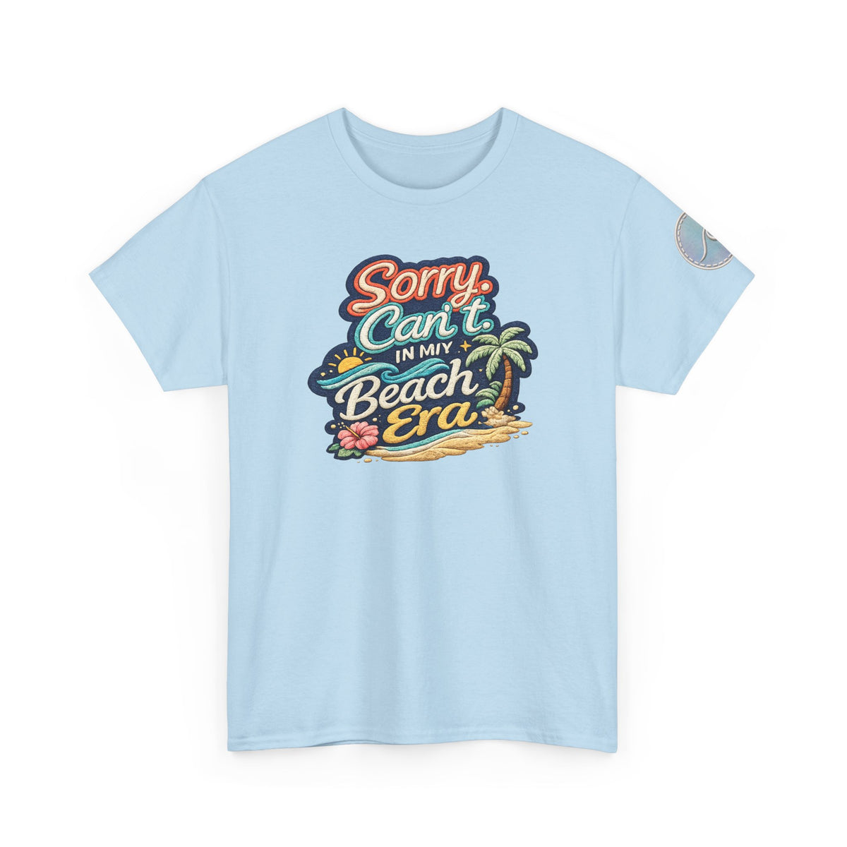 Sorry Can't, In My Beach Era — Retro Tropical Palm Beach Vacation T‑Shirt