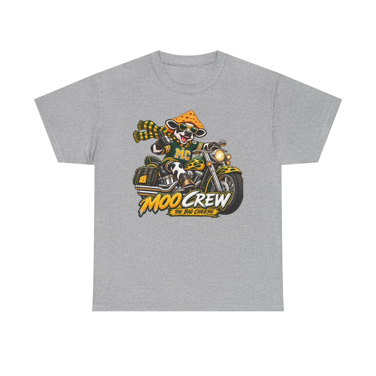 Moo Crew WI Teams Game Day Motorcycle Graphic Tee The Big Cheese