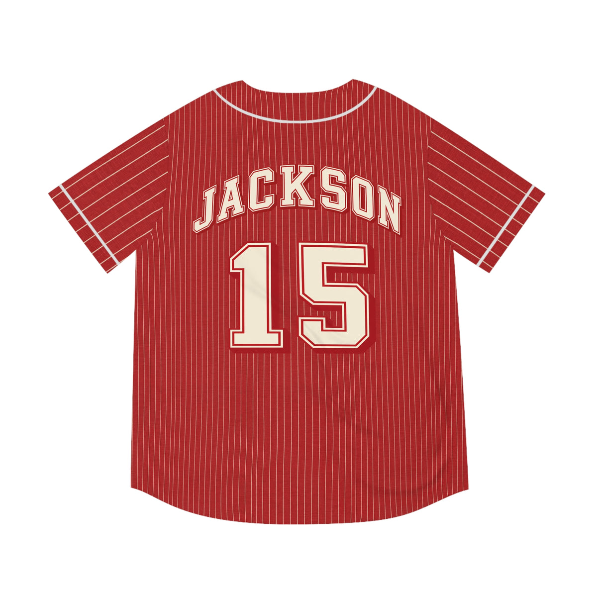 Jackson Wrigley Field Retro Red Pinstripe Baseball Jersey