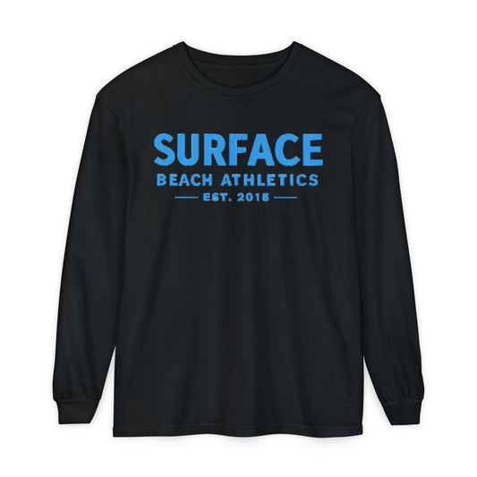 Surface Beach Athletics Long Sleeve Tee — "SURFACE" Graphic Beach Shirt