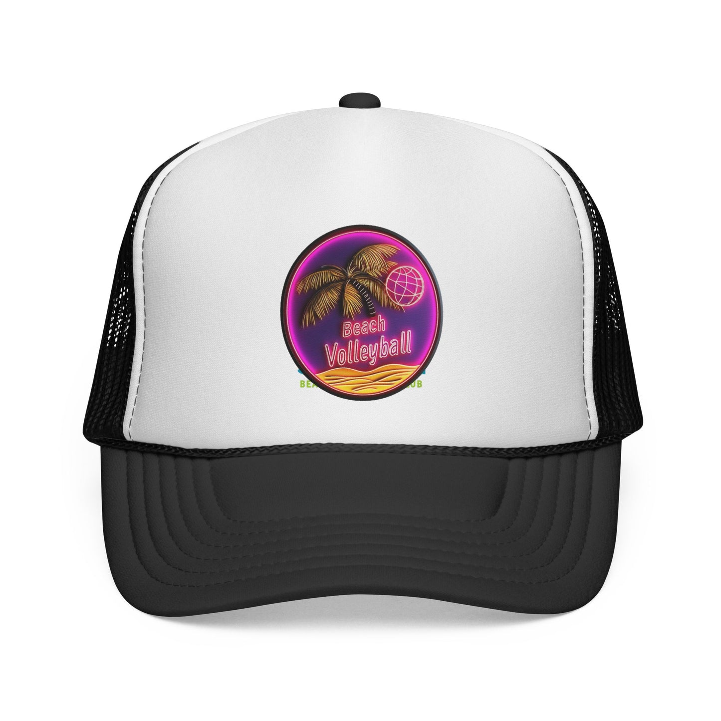 Trucker Cap — Retro Neon Beach Patch "Beach Wakefield"