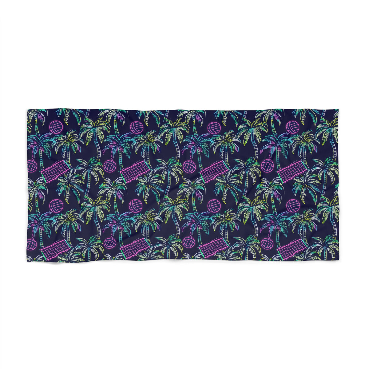 Tropical Neon Palm Beach Towel