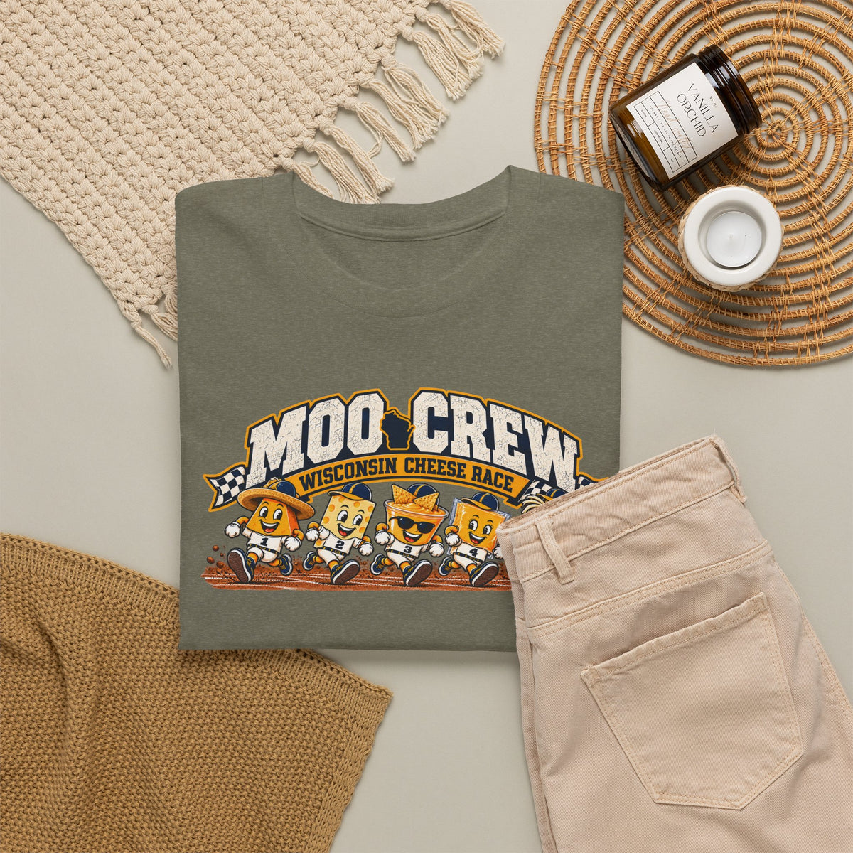 Moo Crew Cheese Race Baseball T-Shirt