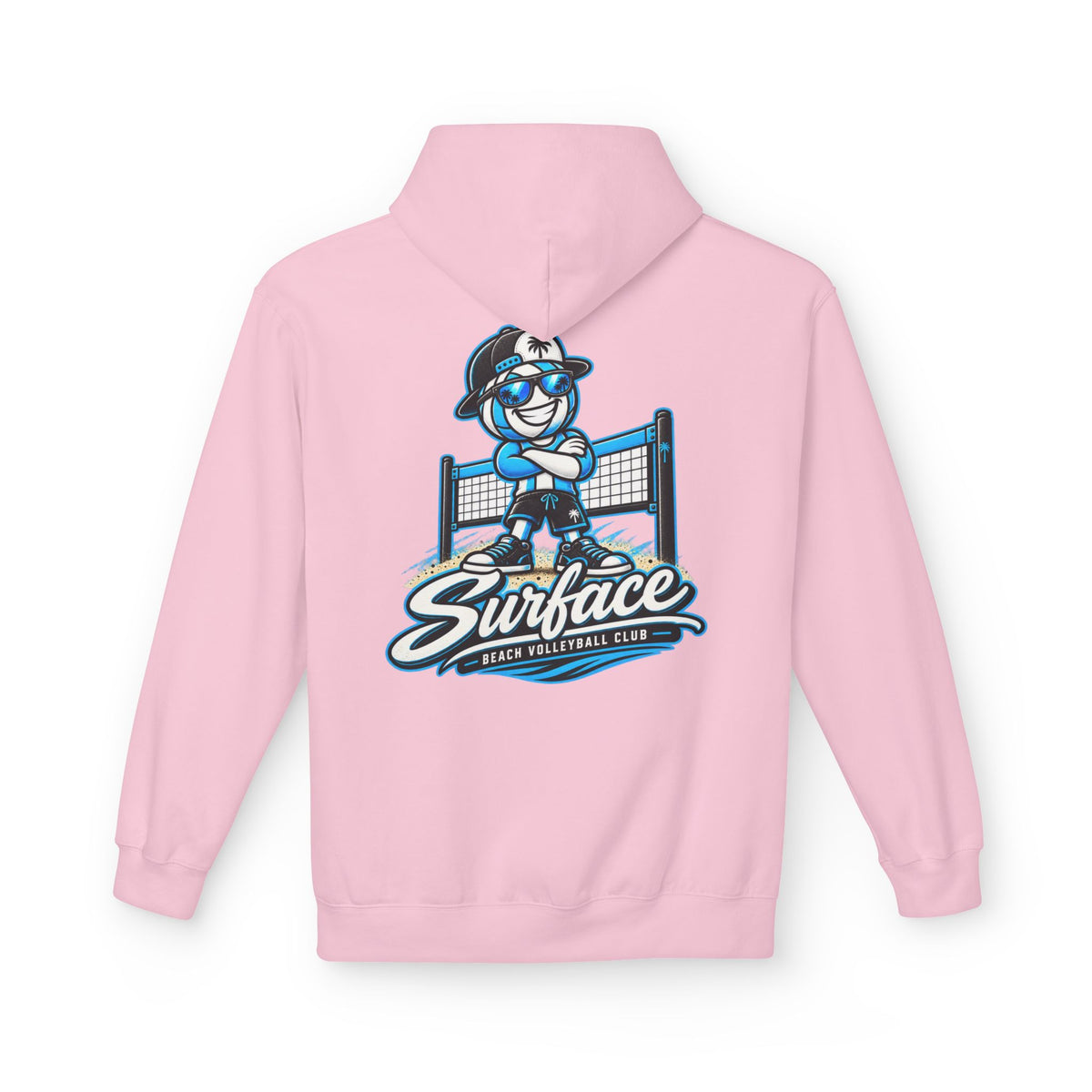 Surfface Beach Volleyball Hoodie — Retro Mascot Logo Pullover