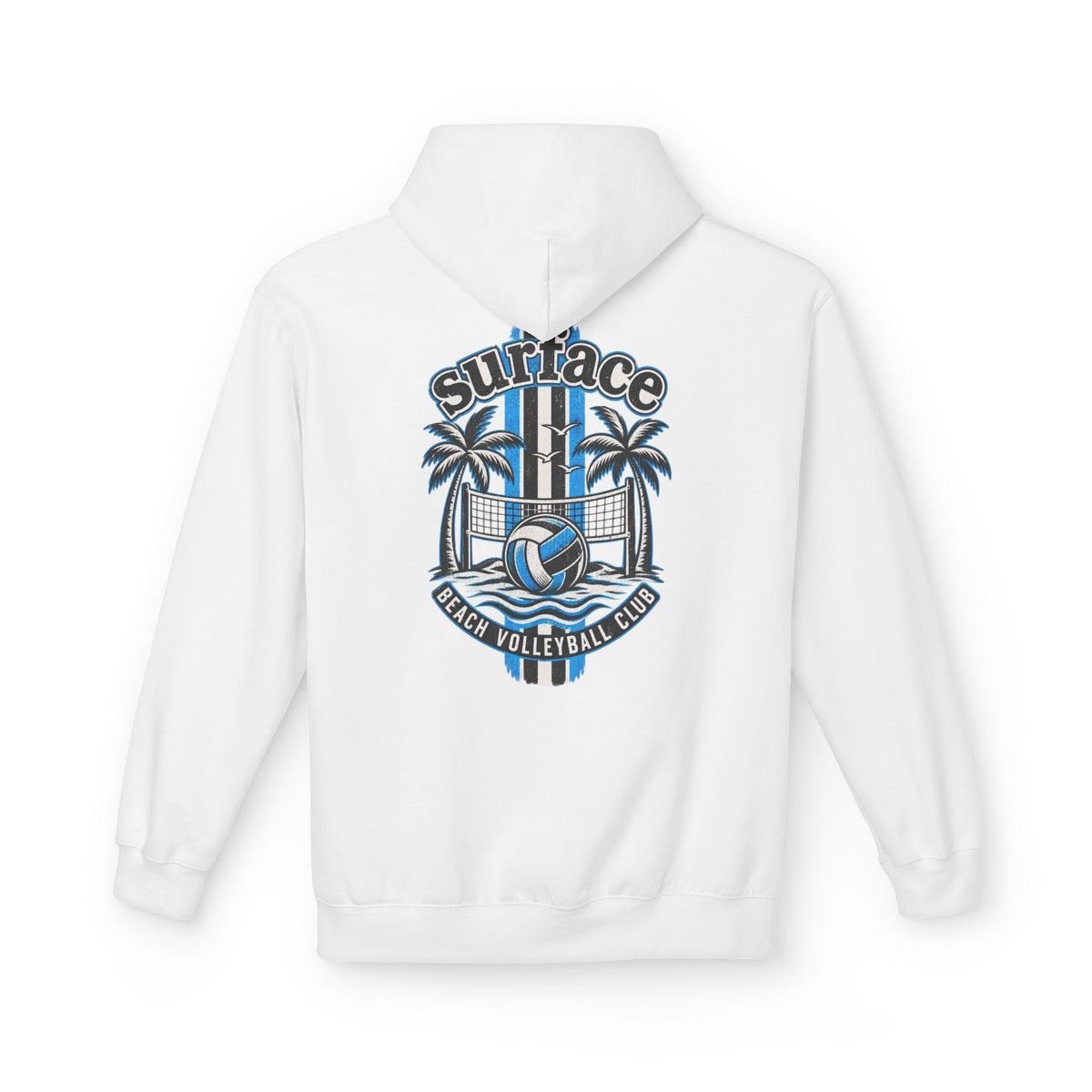 Surface Beach Volleyball Hoodie — Retro Palm Beach Volleyball Club Design