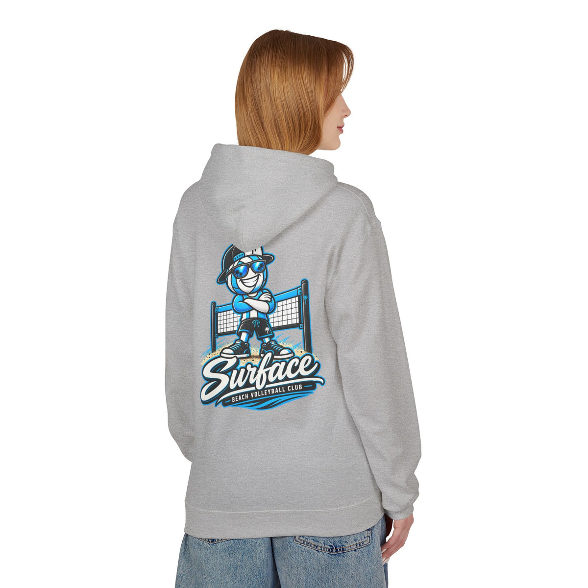 Surfface Beach Volleyball Hoodie — Retro Mascot Logo Pullover