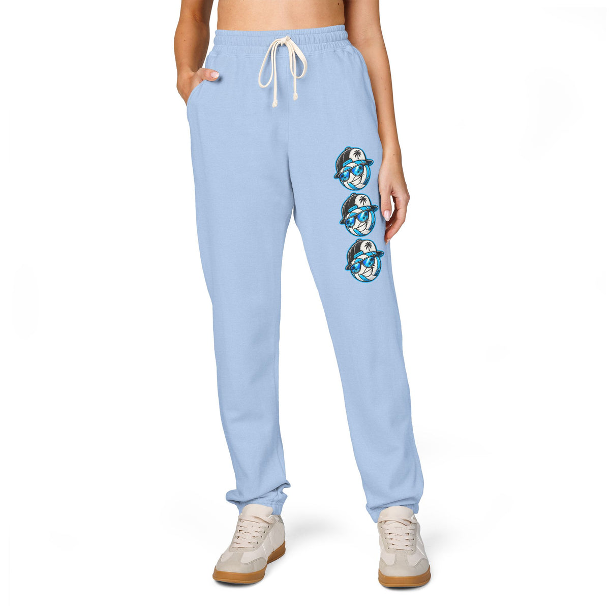 Surface Mascot Embroidered Anchor Fleece Sweatpants — Nautical Beach Vibe Joggers