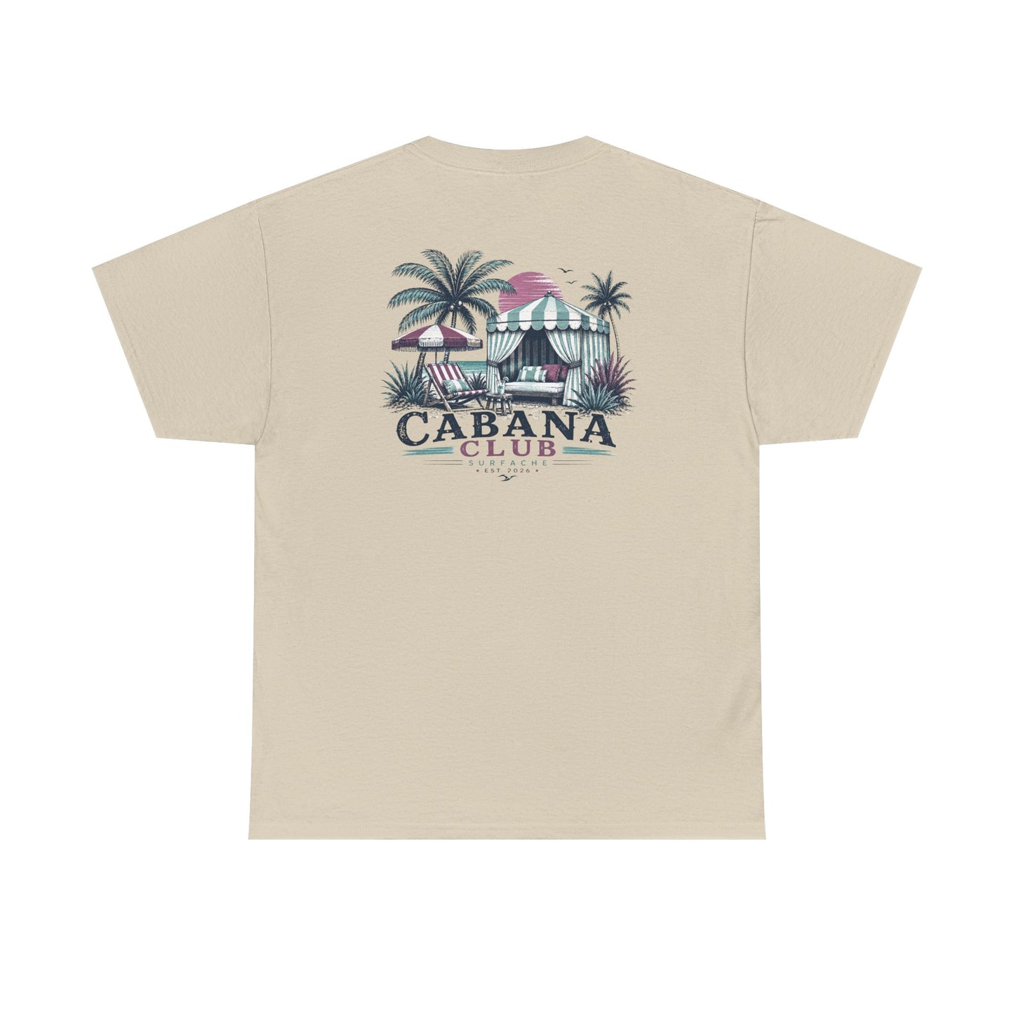 Surfache Cabana Club T‑Shirt – Tropical Beach Cabana Graphic Tee