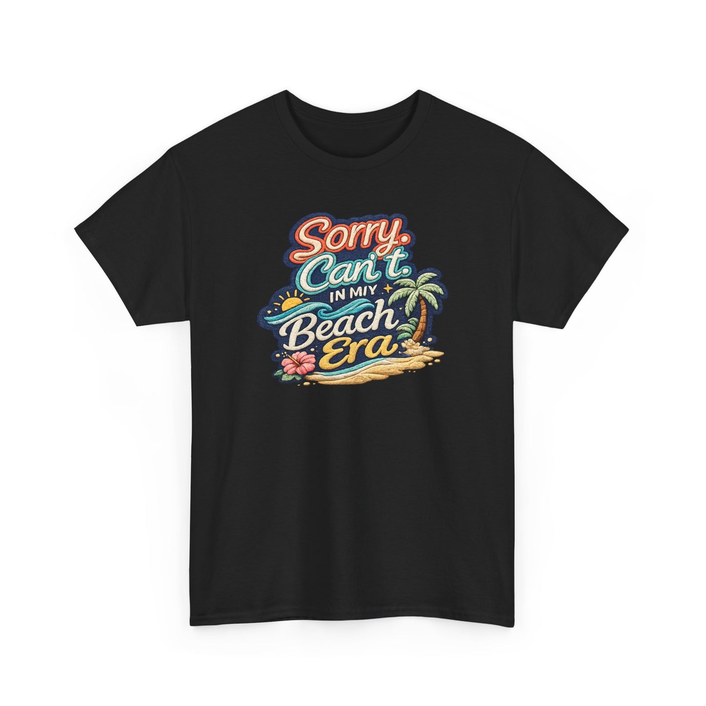 Sorry Can't, In My Beach Era Tee — Retro Tropical Palm Beach Vacation T‑Shirt