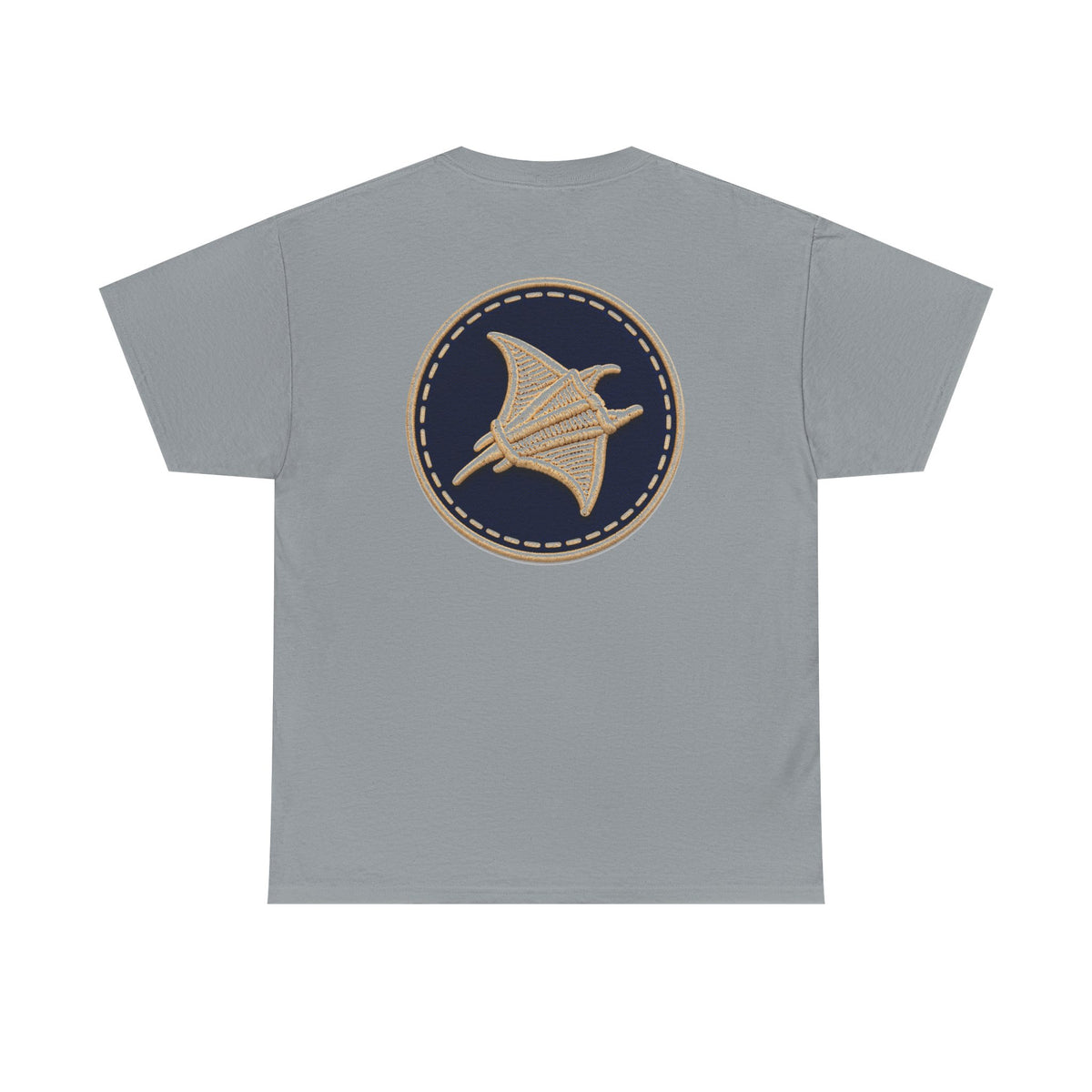 Surfache Logo Tee — Retro Script Front & Manta Ray Patch Back