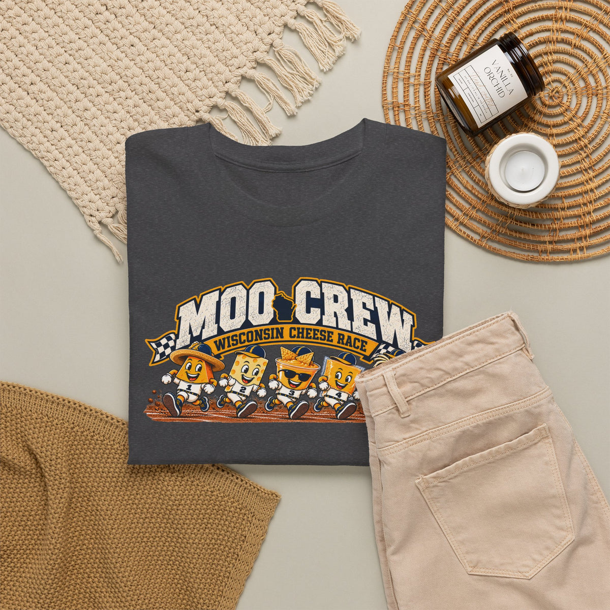 Moo Crew Cheese Race Baseball T-Shirt