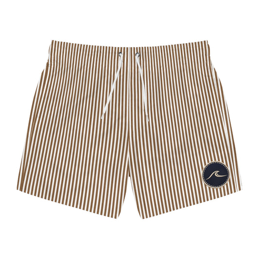 Surfache Cuba Libre Slim Cabana Swim Trunks – Lightweight Beach Shorts with Wave Patch