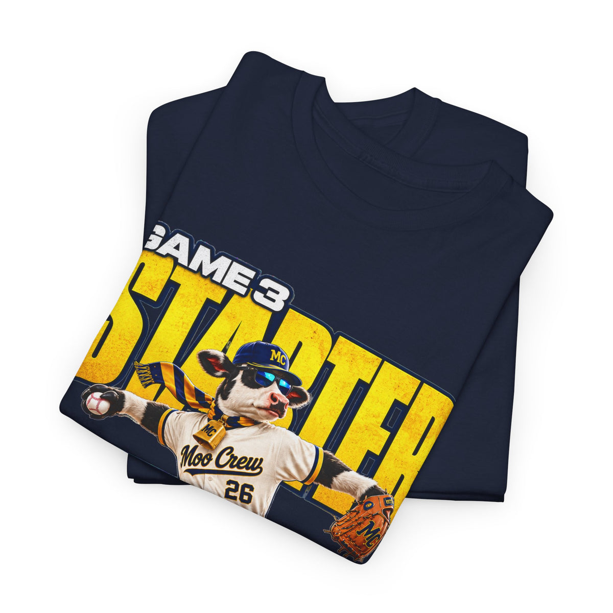 Moo Crew Game 3 Starter Baseball T-Shirt – The Big Cheese