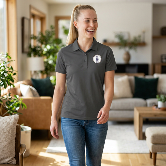 Surfache Performance Polo with Nautical Compass Logo — Embroidered Sailing Crew Shirt