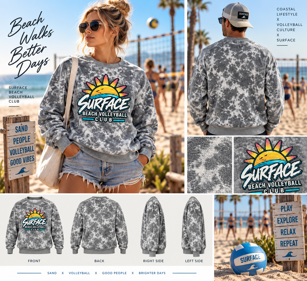 Surface Beach Volleyball Club Graphic Sweatshirt