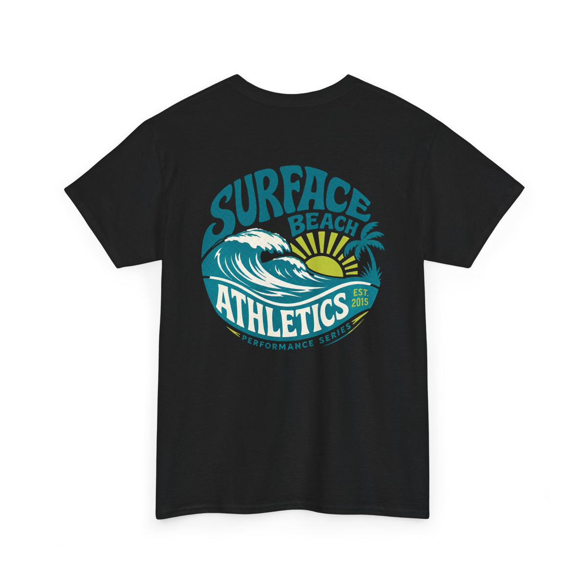 Surface Beach Club T-Shirt — Vintage Palm & Wave Logo Tee