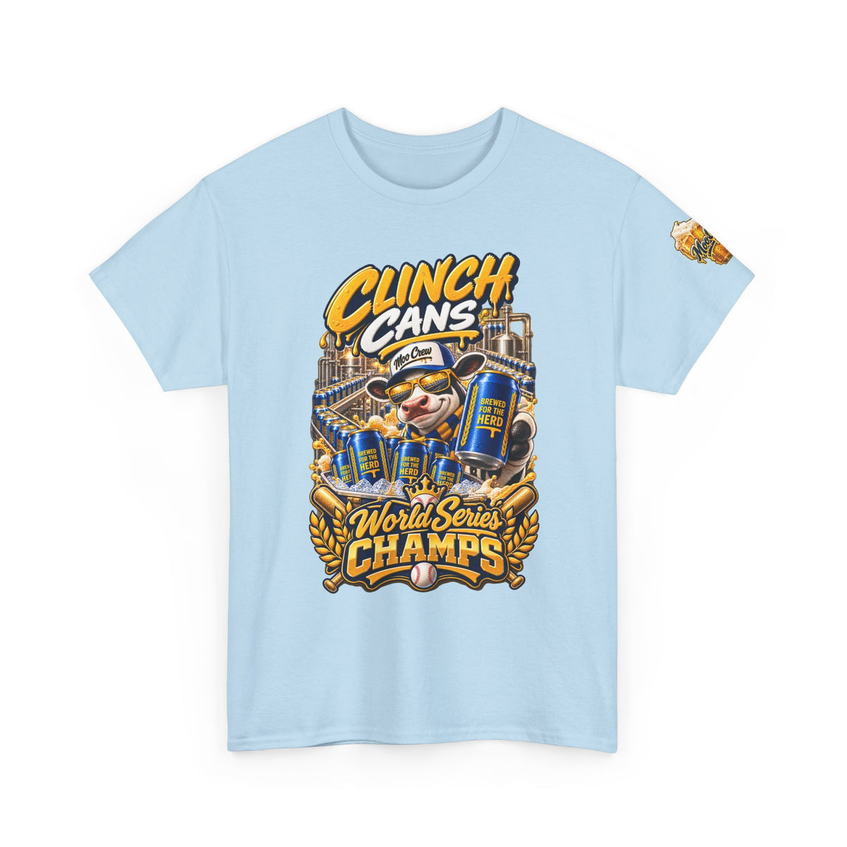 Moo Crew Clinch Cans World Series Champs Baseball Graphic Tee