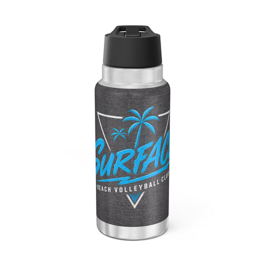 32oz Retro Surface Beach Volleyball Club Insulated Tumbler — Neon Surf Vibes Water Bottle