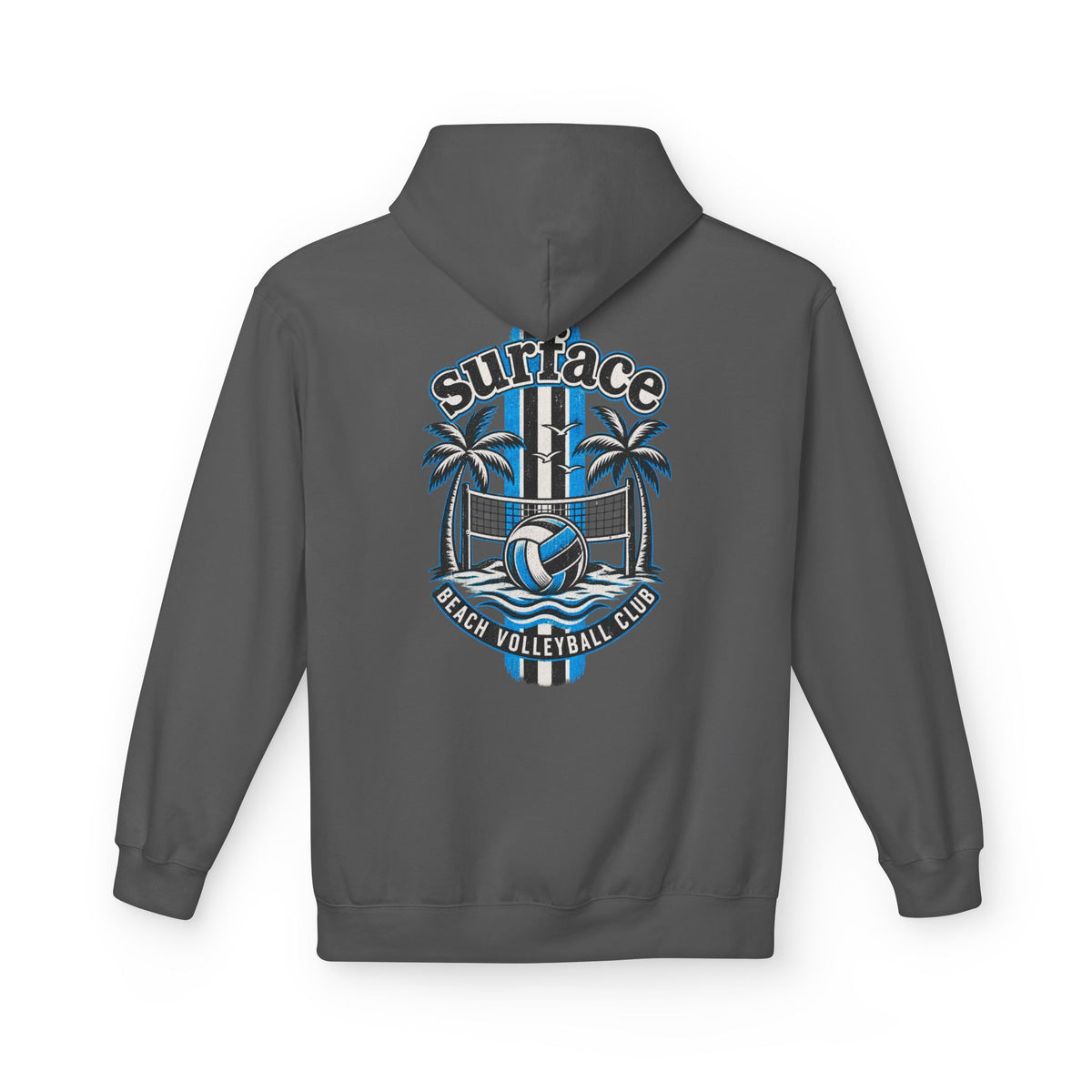 Surface Beach Volleyball Hoodie — Retro Palm Beach Volleyball Club Design