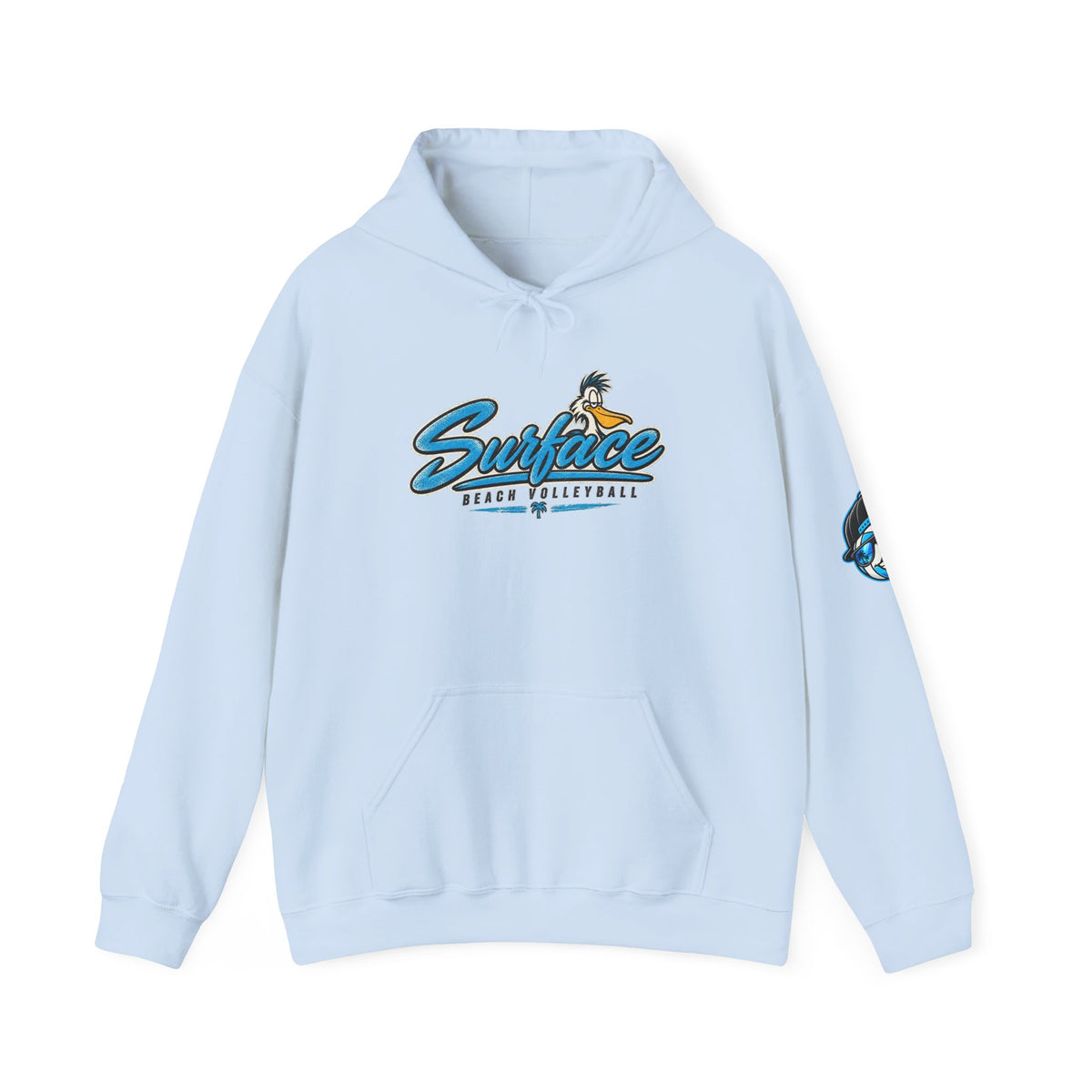 Surface Beach Volleyball Club Retro Mascot Logo Hoodie
