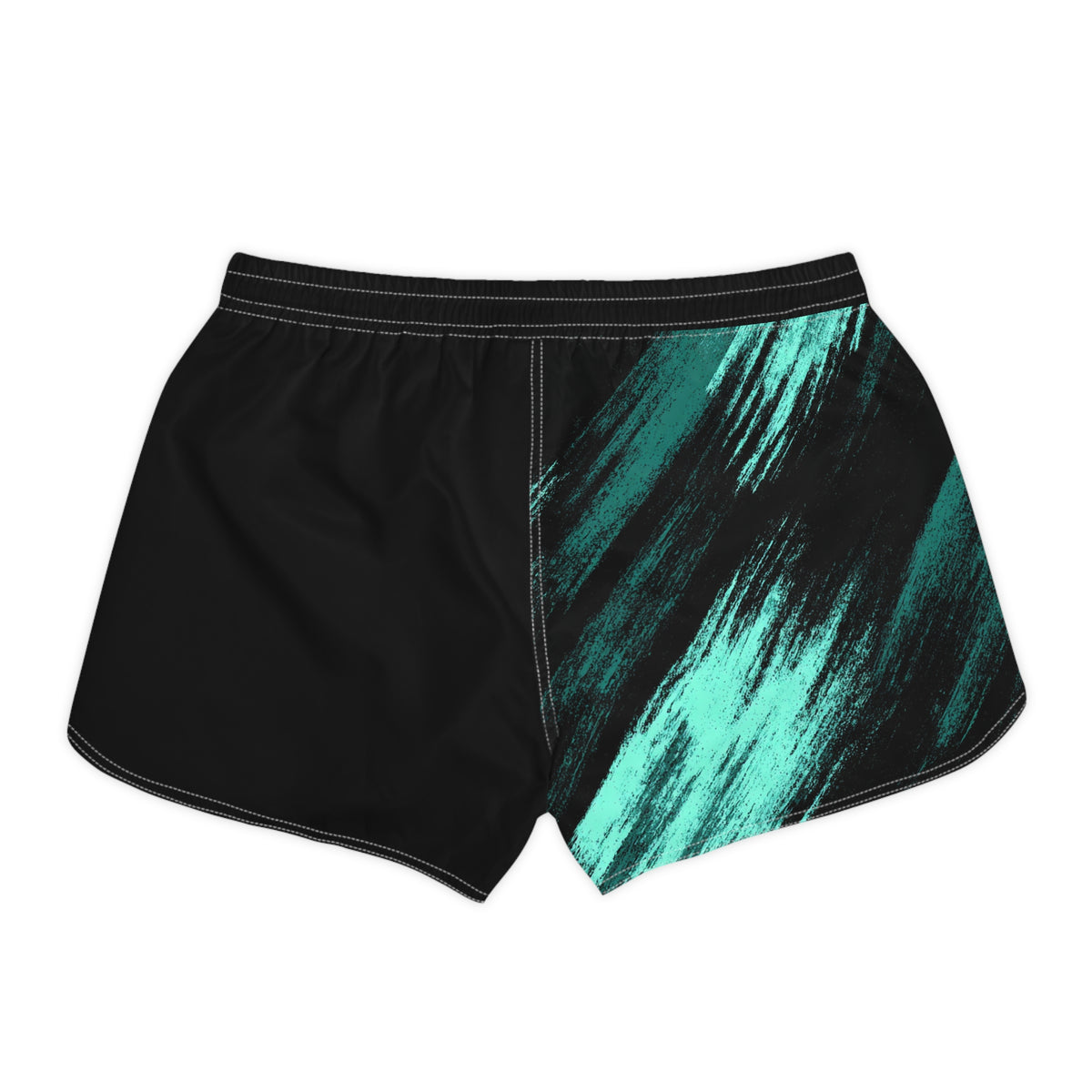 Teal Brushstroke Women’s Running Shorts — Casual AOP Athletic Shorts