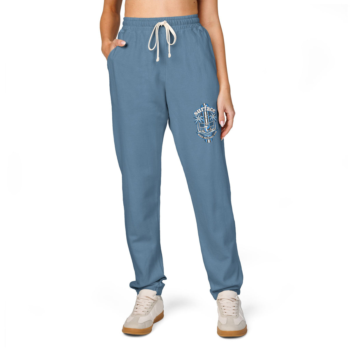 Embroidered Anchor Fleece Sweatpants — Nautical Beach Vibe Joggers