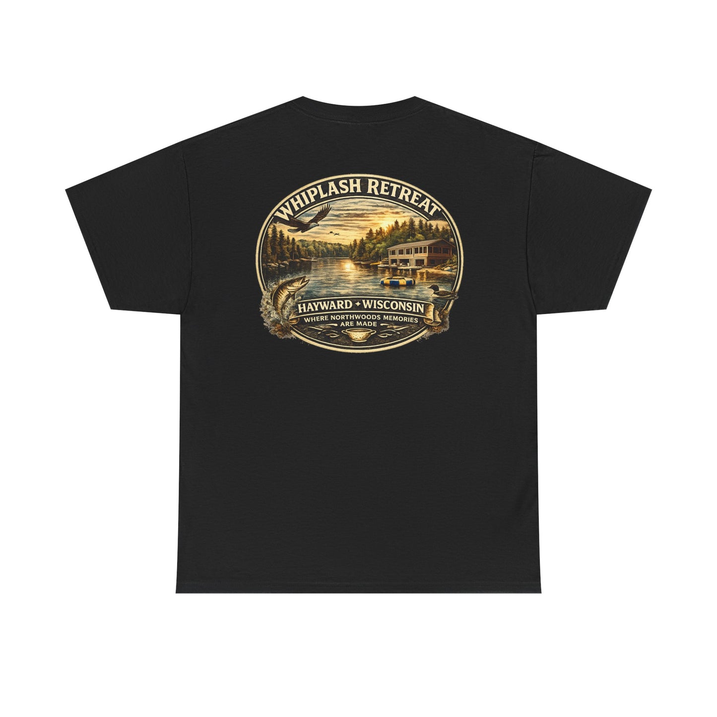 Whiplash Retreat T-Shirt — Vintage Lakeside Hayward Wisconsin Tee