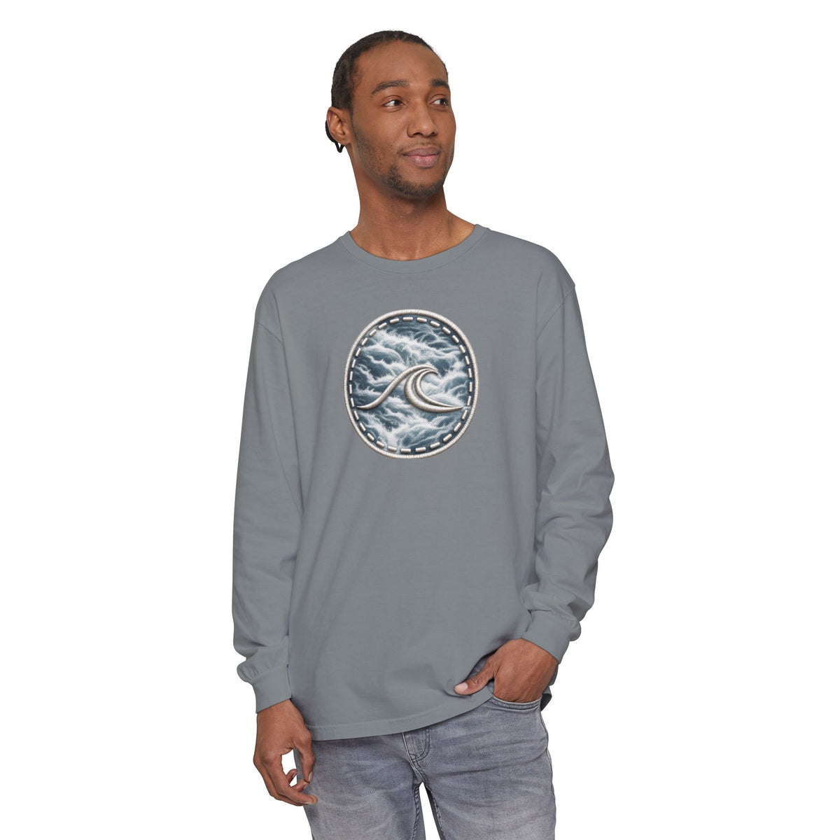 Surfache White Water Icon Long Sleeve Tee —Destination Graphic T-Shirt