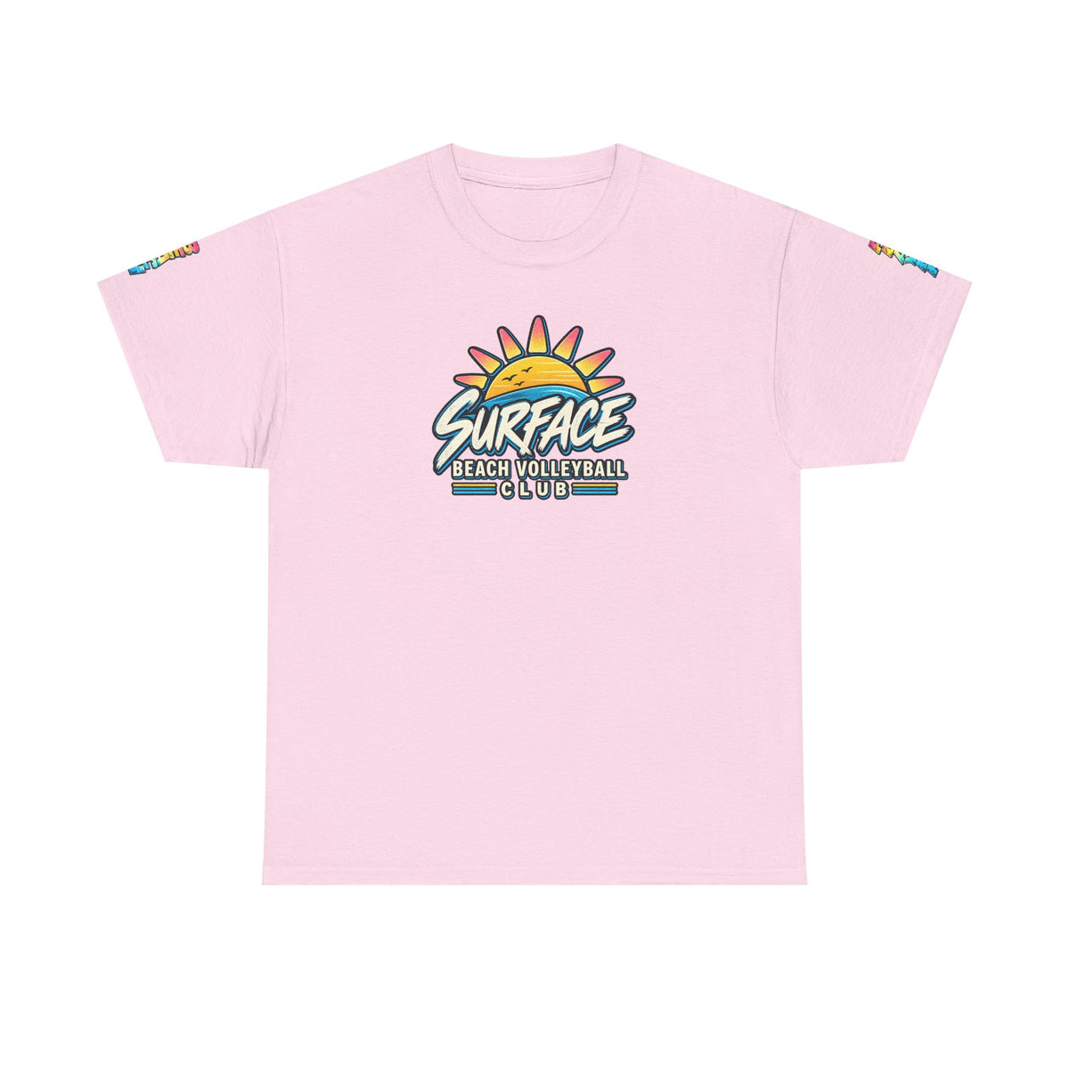 Beach Volleyball Tee — "Surface Beach Volleyball Club 2027" Retro Sunset Shirt
