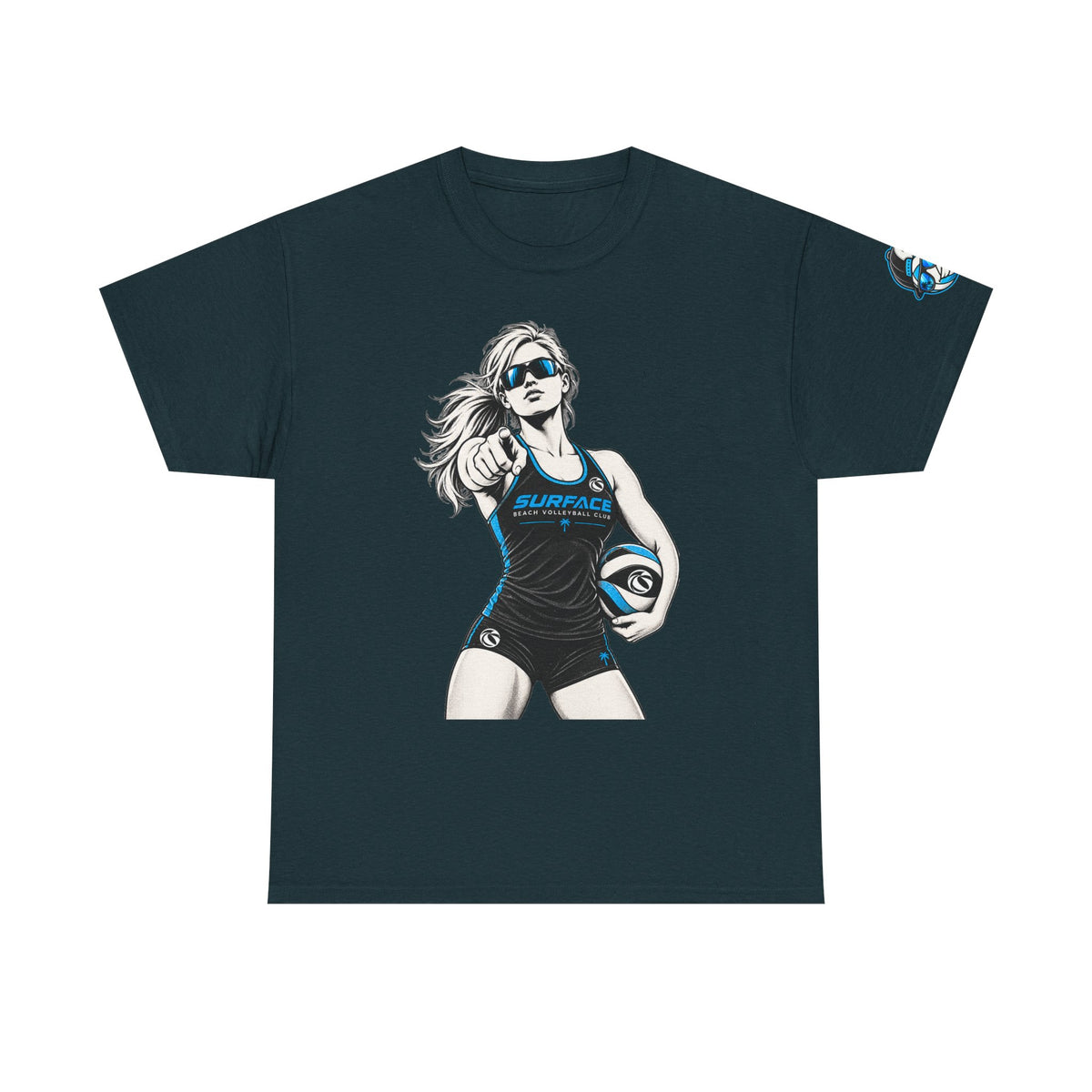 Volleyball Player Graphic Tee — Fierce Female Athlete Design