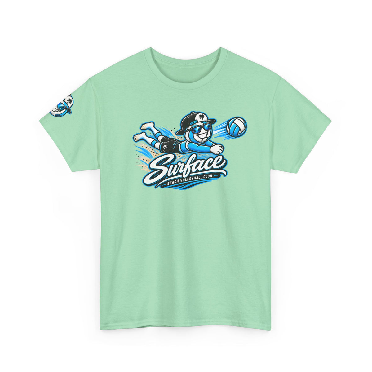 Surface Volleyball Mascot T-Shirt — Beach Volleyball Dive Graphic Tee