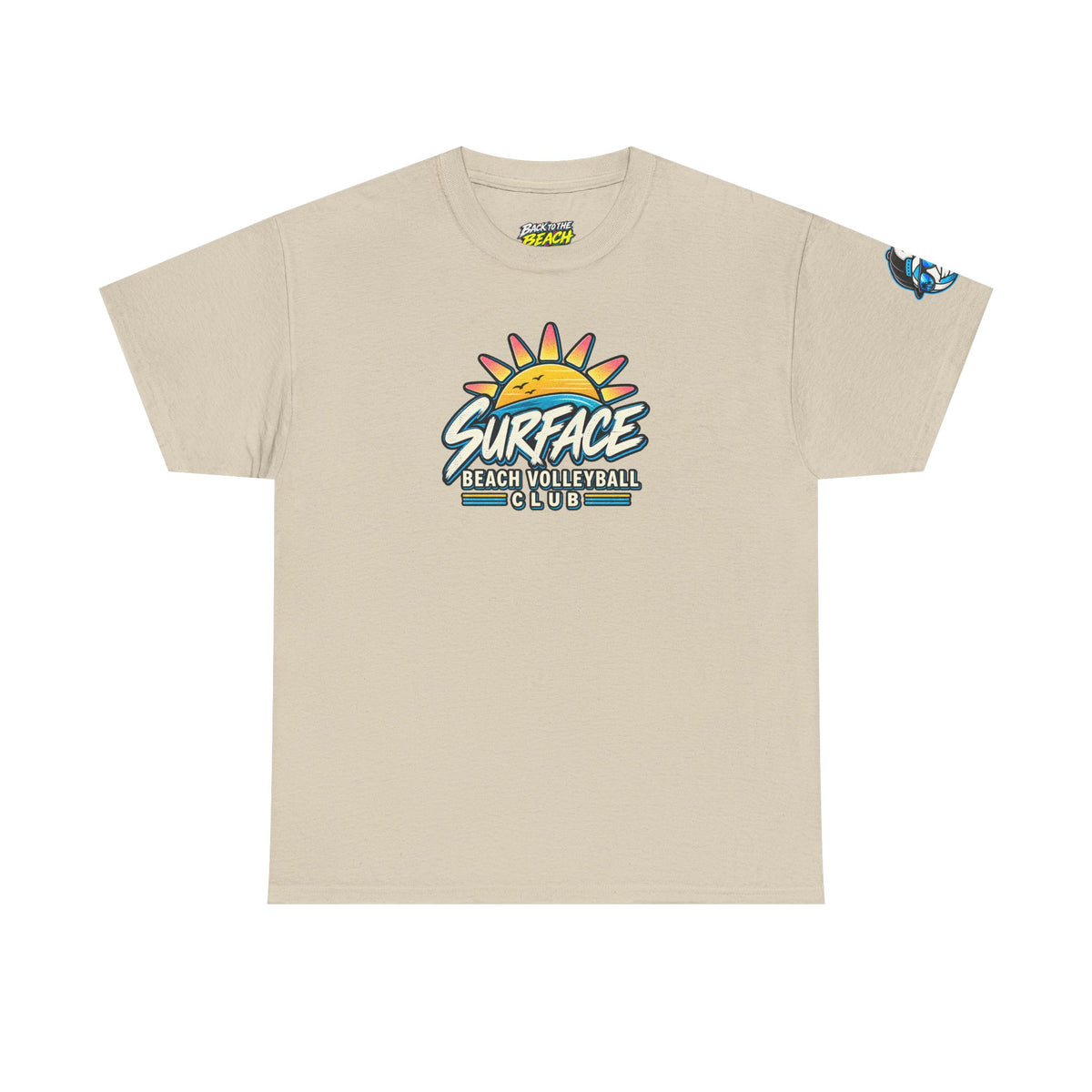 Beach Volleyball Tee — "Surface" Sunset Surface Club Graphic T-Shirt