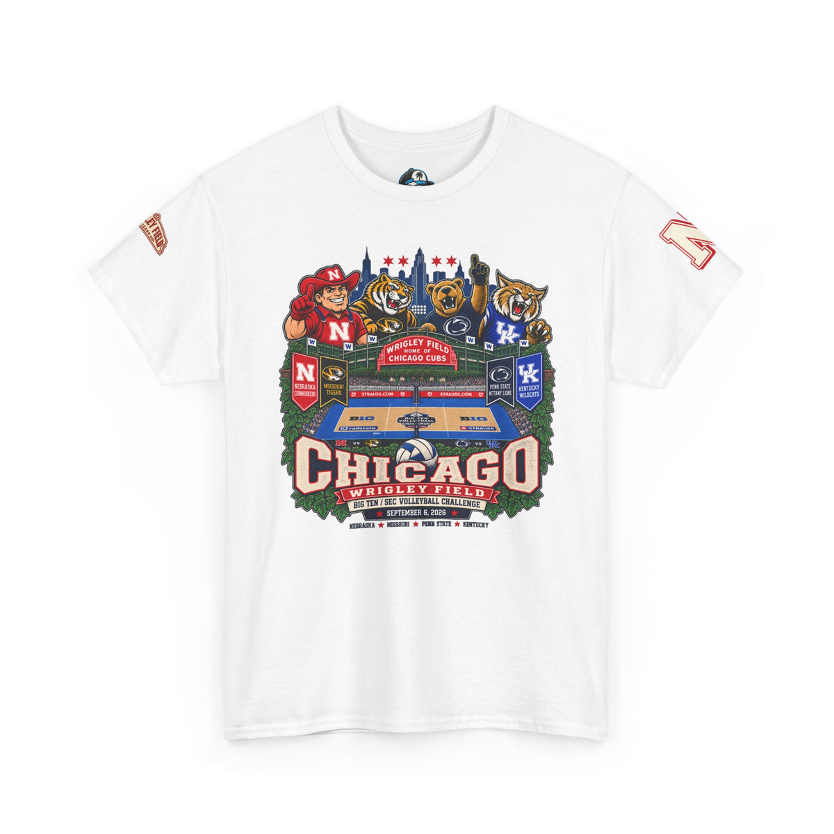 Chicago Wrigley Field Volleyball Vintage Stadium Tee