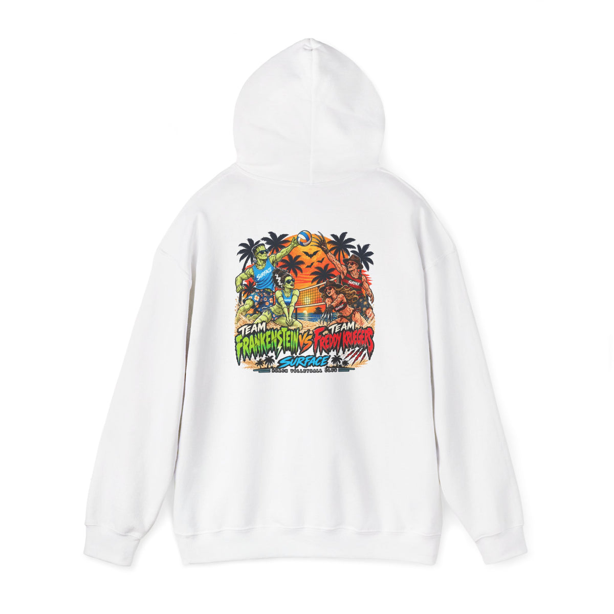 Surface Halloween Hoodie — Team Freddy Krueger vs Frankenstein