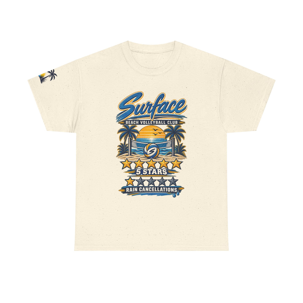 Surface Beach Volleyball Club Graphic Tee — “5 Stars Rain Cancellations”