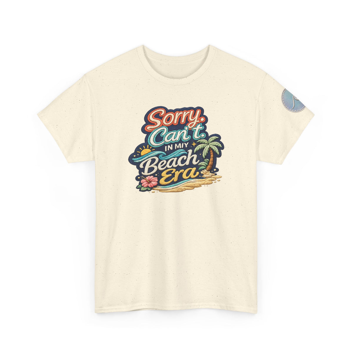 Sorry Can't, In My Beach Era — Retro Tropical Palm Beach Vacation T‑Shirt