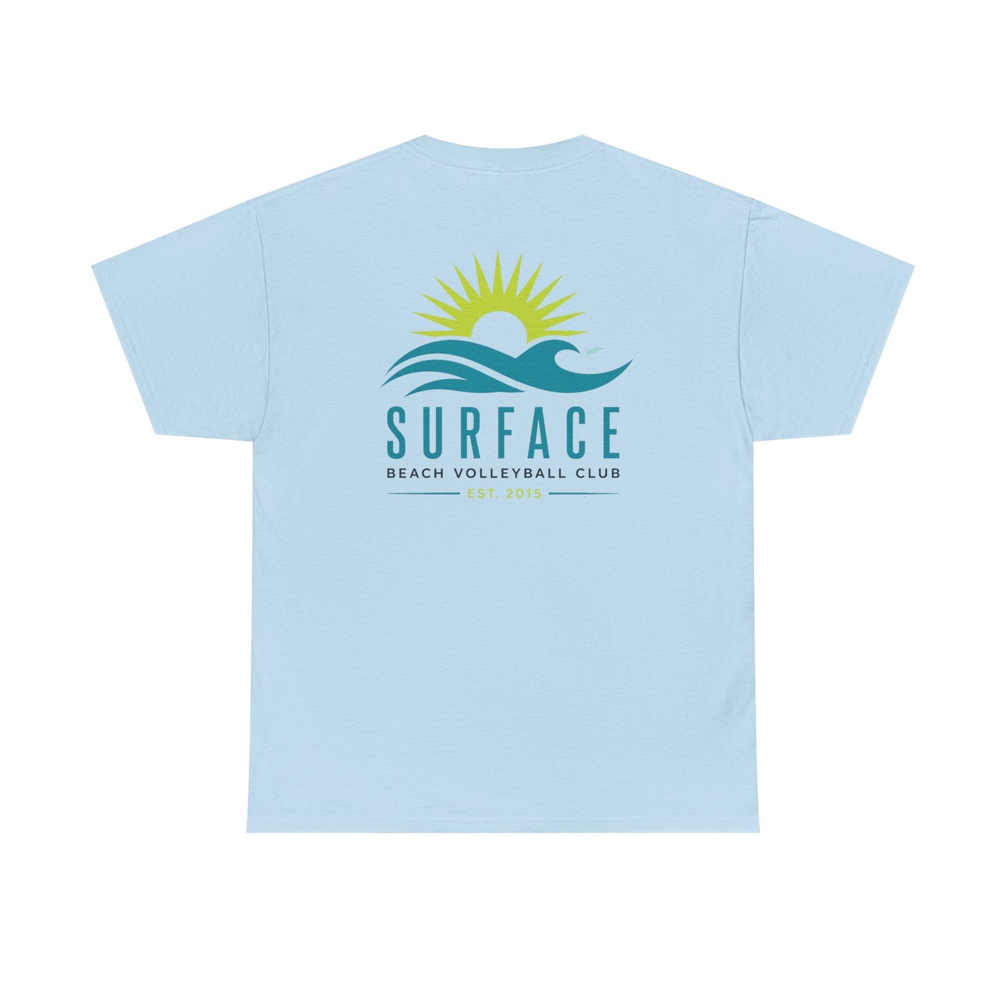 Surface Beach Volleyball Club Tee — Surf Wave & Sun Graphic T-Shirt