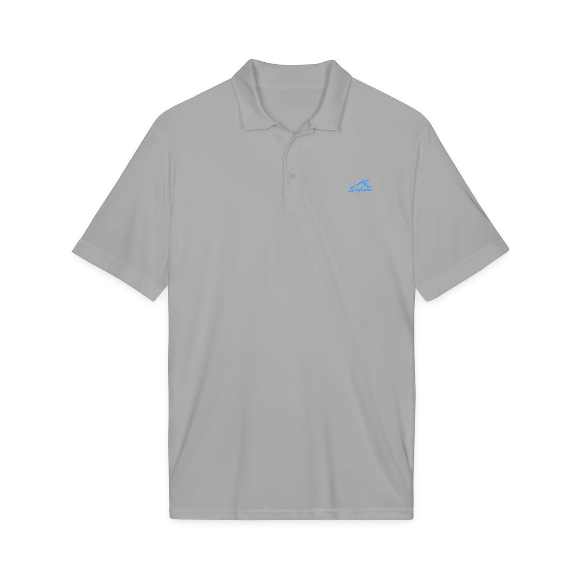 Surfache Men's Performance Polo with Blue Wave Logo — Sporty Golf Shirt