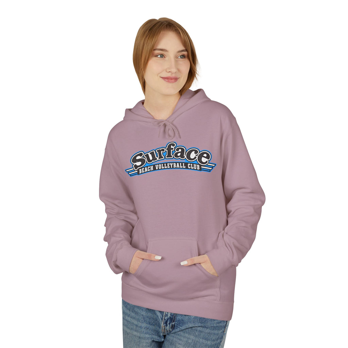 Surface Beach Volleyball Hoodie — Retro Palm Beach Volleyball Club Design