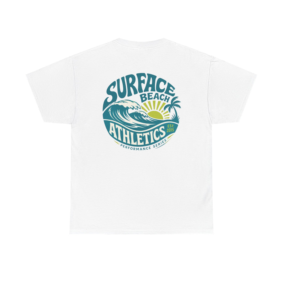 Surface Beach Club T-Shirt — Vintage Palm & Wave Logo Tee