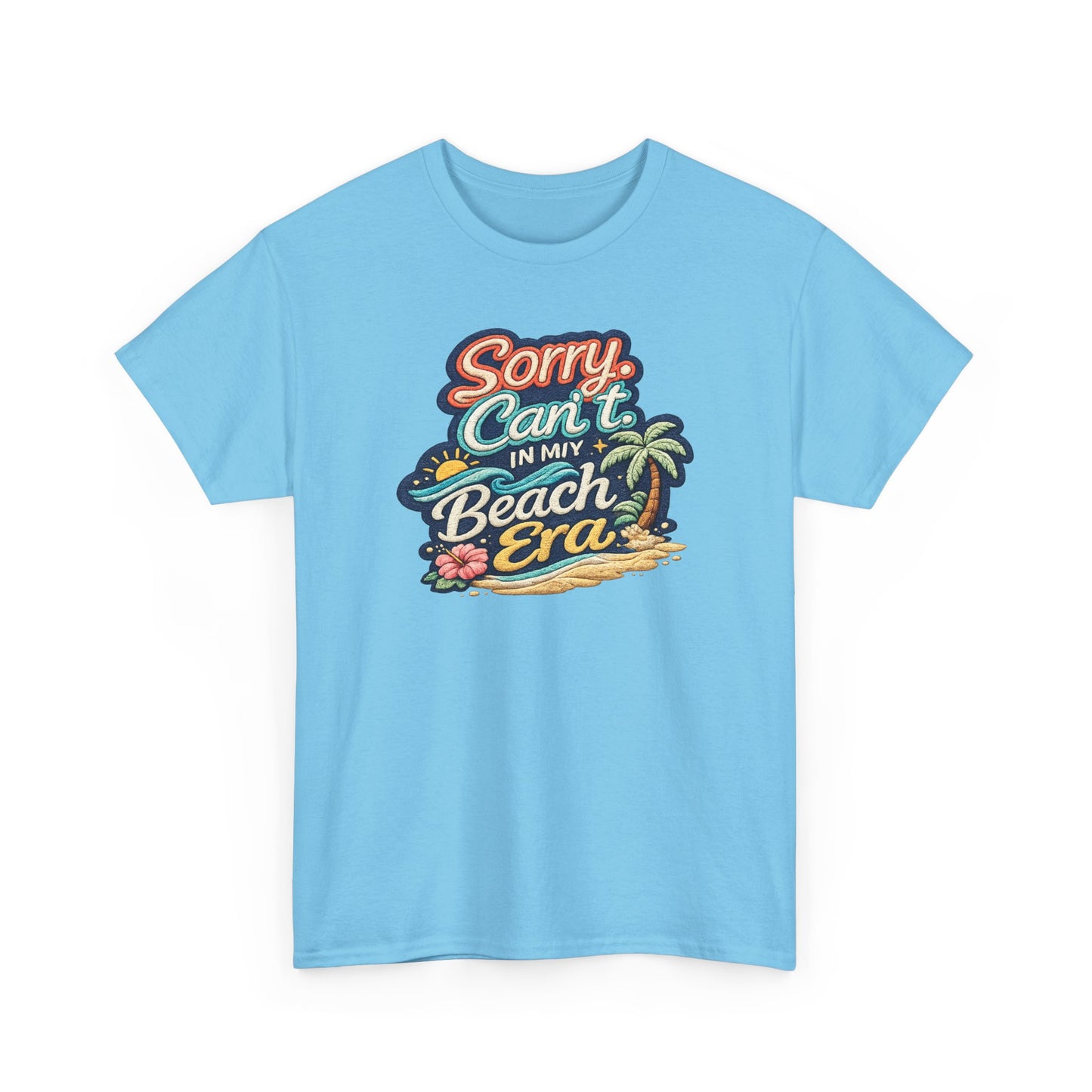Sorry Can't, In My Beach Era Tee — Retro Tropical Palm Beach Vacation T‑Shirt