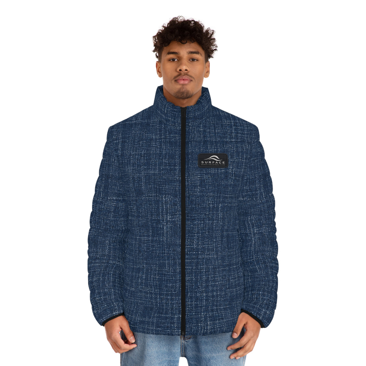 Men’s Navy Textured Puffer Jacket