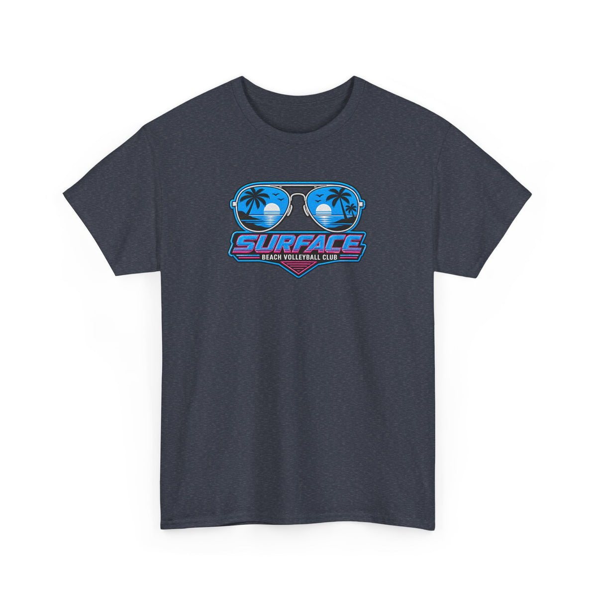 Surface Sunglasses Tee — Retro Beach Palm Trees Surf Vibes T‑Shirt