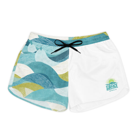 Surf Wave Women's Casual Shorts — Coastal AOP Running & Beach Shorts